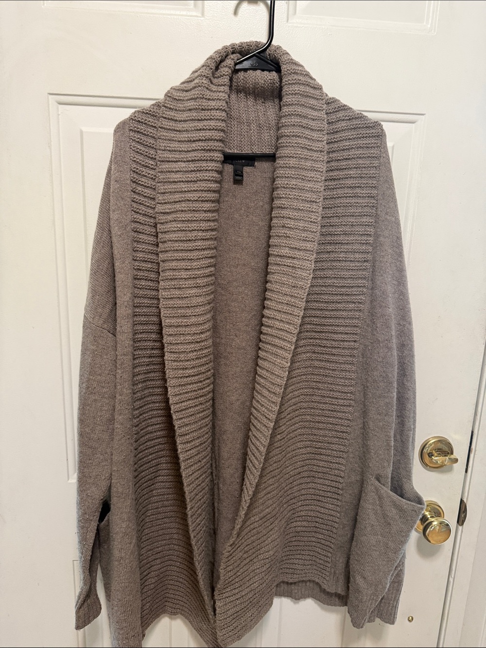 J. Crew Taupe Shawl Collar Knit Cardigan